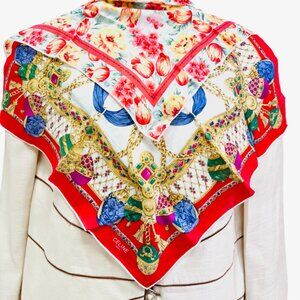 2 Unused  Celine Paris 22" Cotton Mini Scarf/Handker  + Oscar Dela Renta  (29